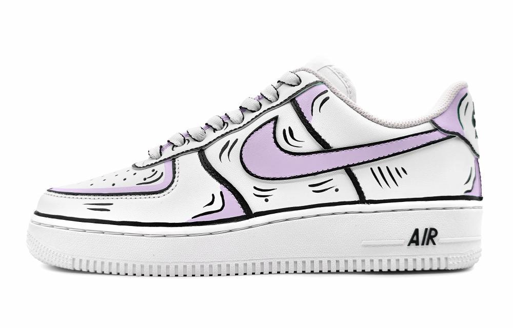 Nike Air Force 1 Low Low-Top Skateboard Shoes GS Purple Gray