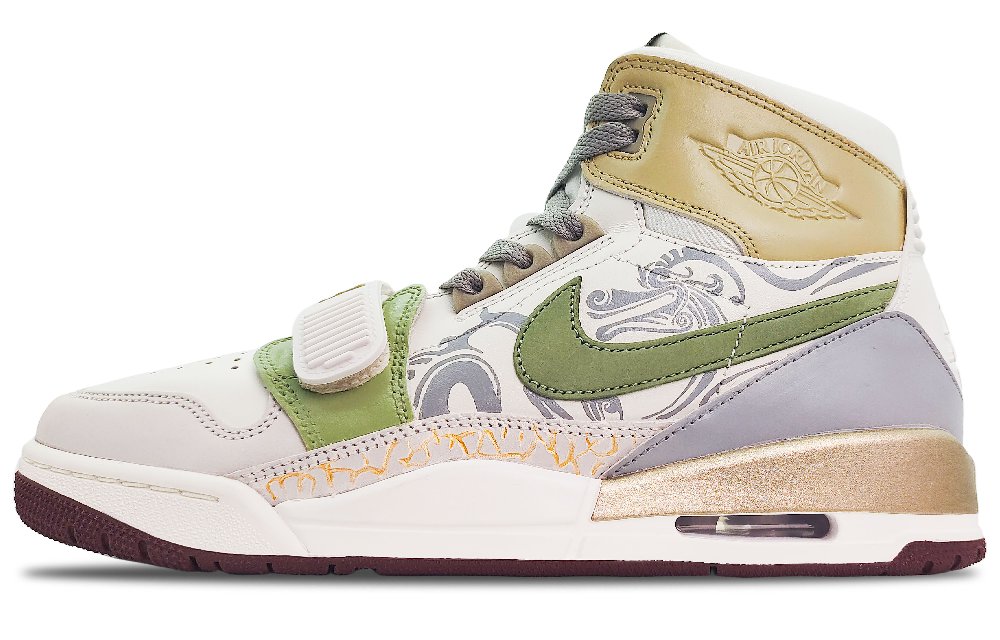 Jordan Legacy 312 High-Top Vintage Basketball Shoes Men's Gray White