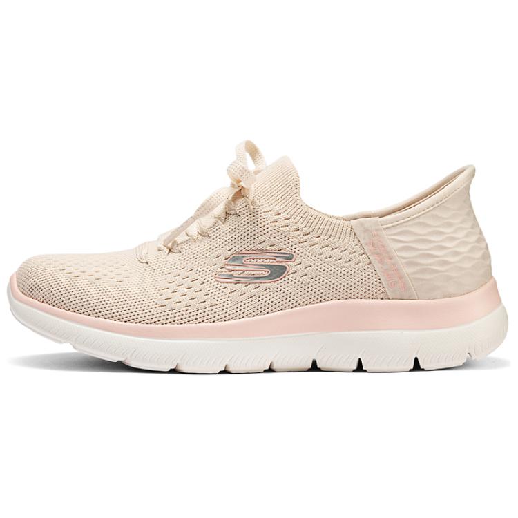 Skechers Non-slip Lightweight Low-Top Casual Shoes Women's Beige Pink