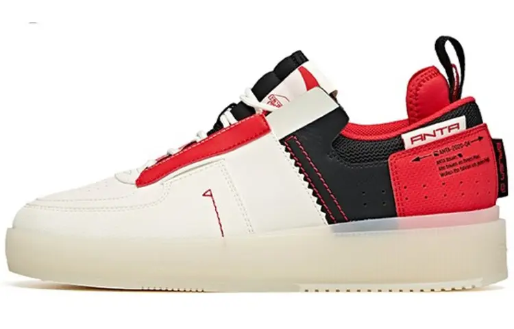 Anta Slip Resistant Shock Absorbers Low top Skateboard Shoes Men's Red White