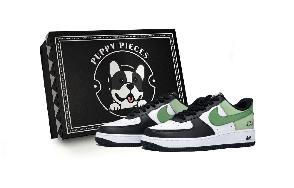Nike Air Force 1 Vibrant Matcha, Special Shoe Box Slip Resistant Low Top Skateboard Shoes Men's White Green