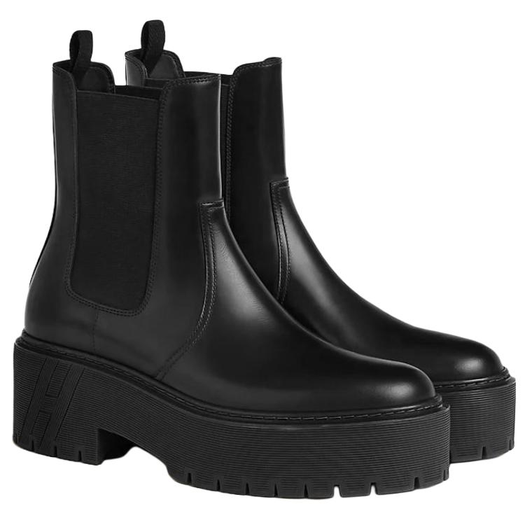 HERMES Harrow Short Chelsea Boots Women's Black
