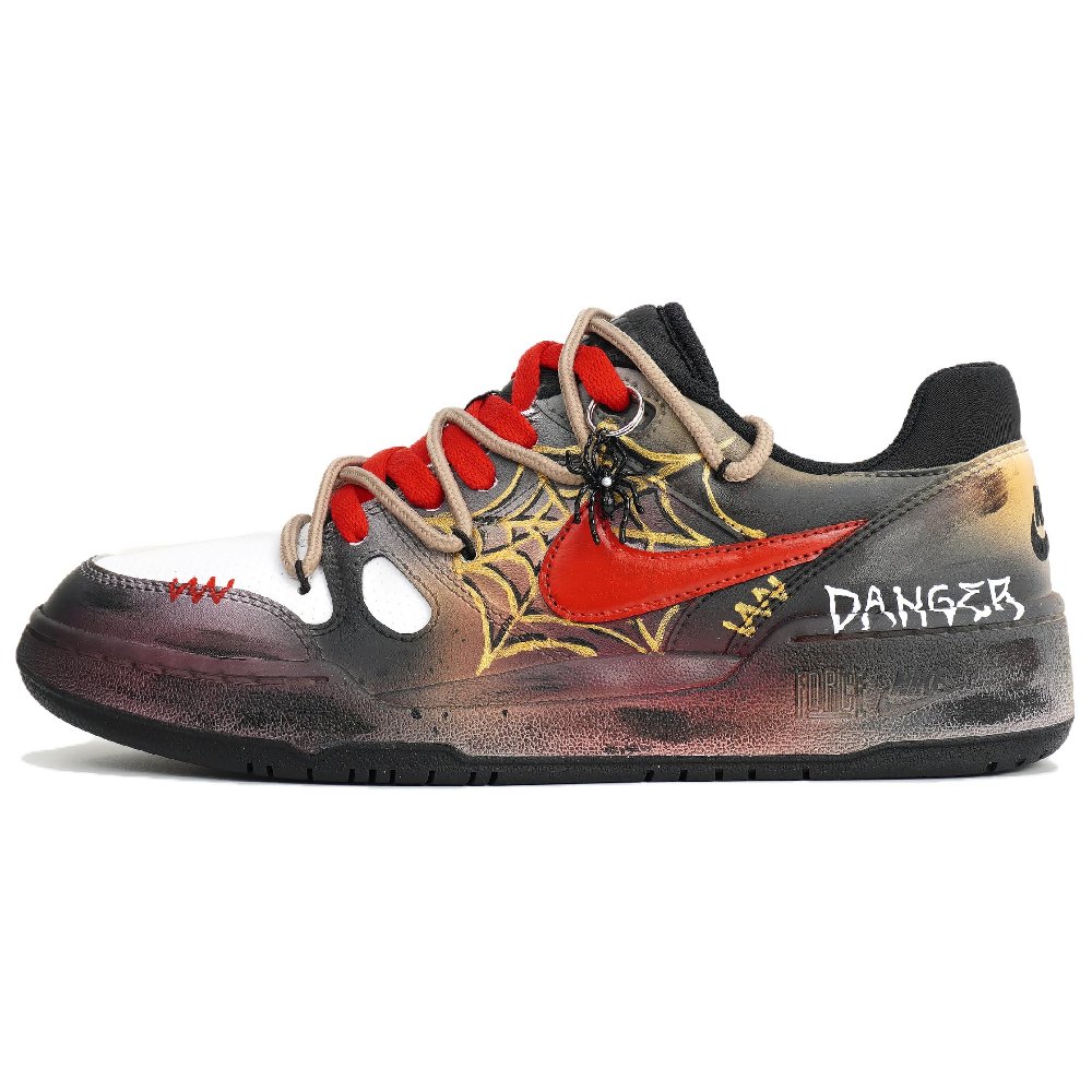 Nike Full Force Low Skateboard Shoes Men Low Top Brown/Gold/Black/White/Red
