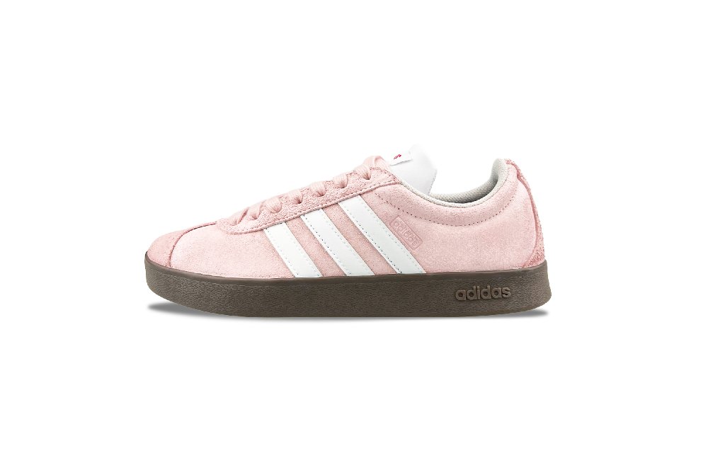 Adidas Neo VL Court 2.0 Anti Slip Wear Resistant Low Top Skateboard Shoes Unisex Pink