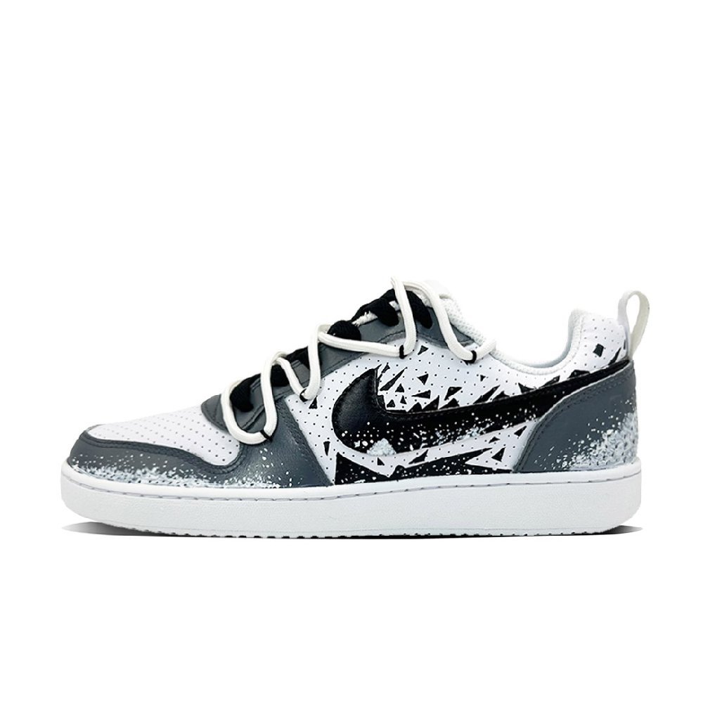 Nike Court Borough Anti-Slip Wear-Resistant Low-Top Skateboard Shoes Men's Black White Gray
