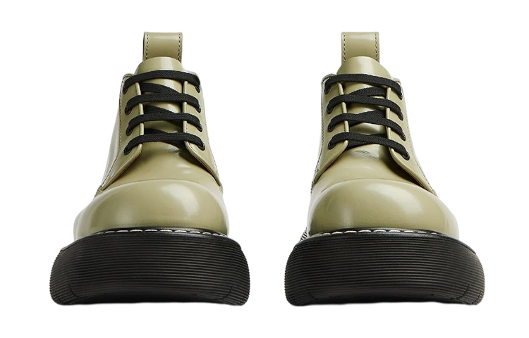 Bottega Veneta Swell Leather Shoes Green купить в интернет-магазине Yoocart с быстрой доставкой по России.