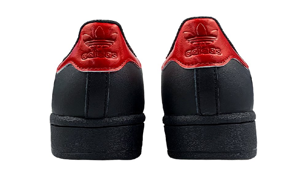 Adidas Originals SUPERSTAR Anti-Slip Wear-Resistant Low-Top Skateboard Shoes Unisex Black Red