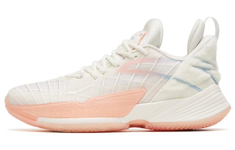 Anta Light Horseman 3 Samoyed Cushioning Anti-Slip And Wear-Resistant Low-Top Performance Basketball Shoes White Pink