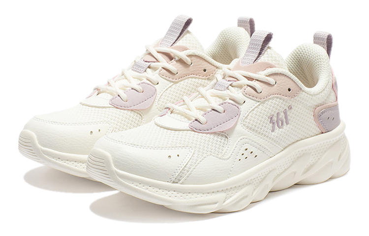 361° Breathable Low Top Running Shoes Women's White Purple