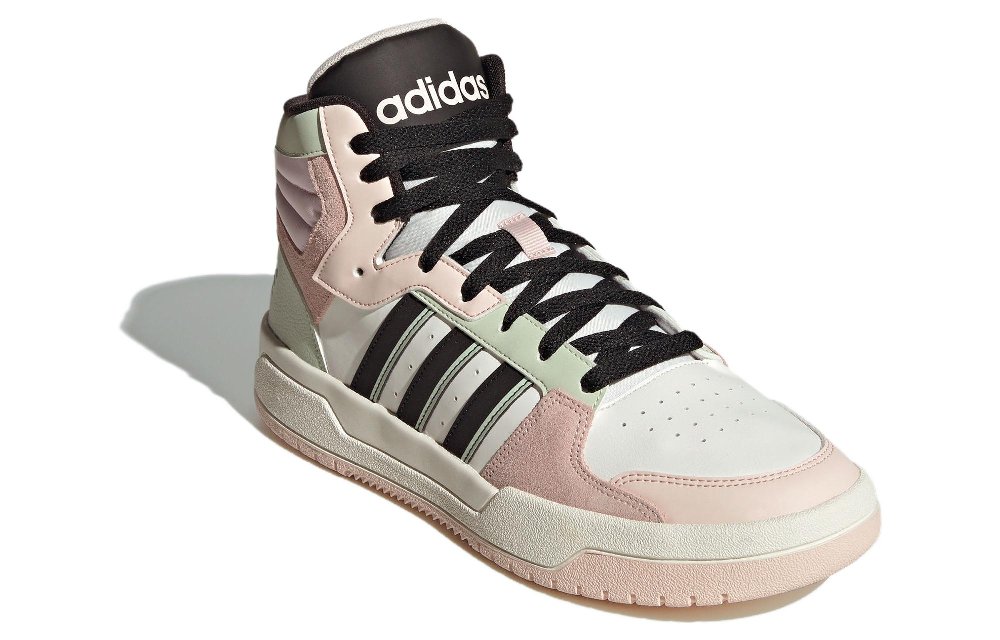 Adidas Neo Entrap Mid Cushioning Wear-Resistant Mid-Top Skateboard Shoes Unisex Pink