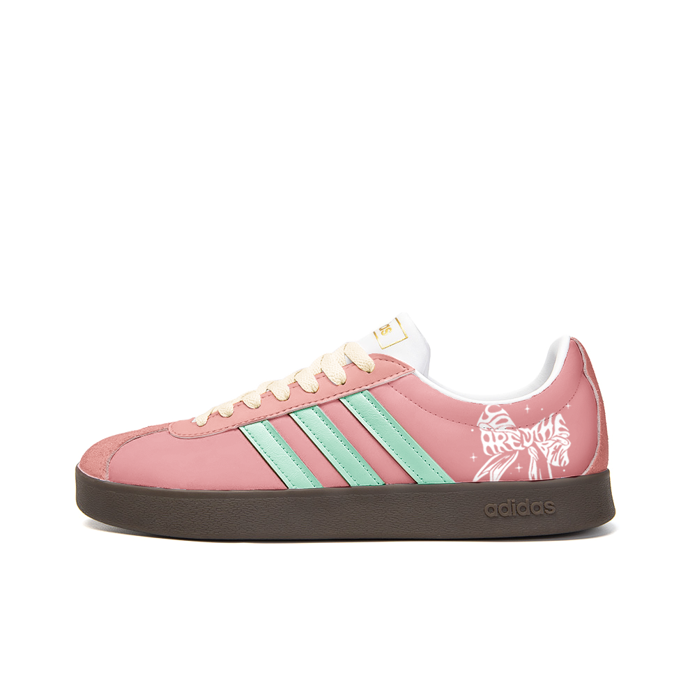 Adidas Neo VL Court 2.0 Slip Resistant Low Top Skateboard Shoes Unisex Pink