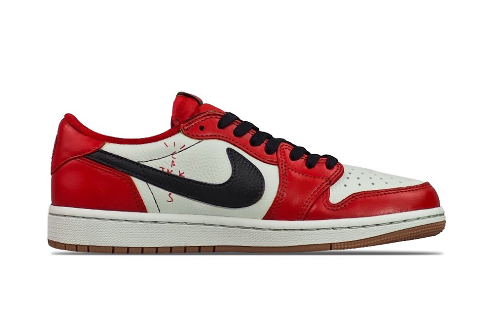 Jordan Travis Scott X Air Jordan Vintage Basketball Shoes Women's Low top Red