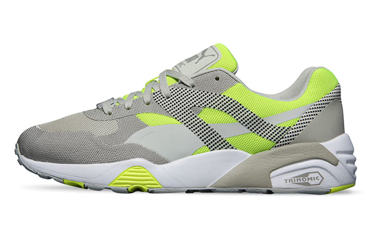 PUMA R698 Progressive Lace Up Running Shoes Grey/Green