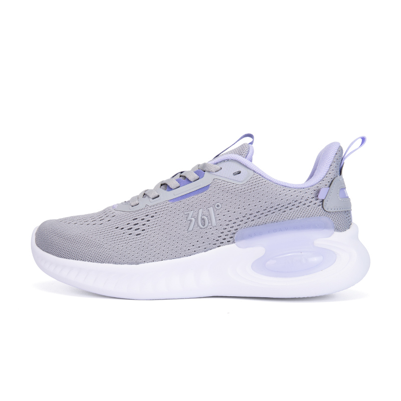361° Cushioned Slip-Resistant Breathable Low-Top Running Shoes Women's Gray Purple