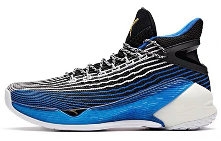 Anta Thompson KT4 Playoffs Mid-Top Performance Basketball Shoes Men's Black Blue