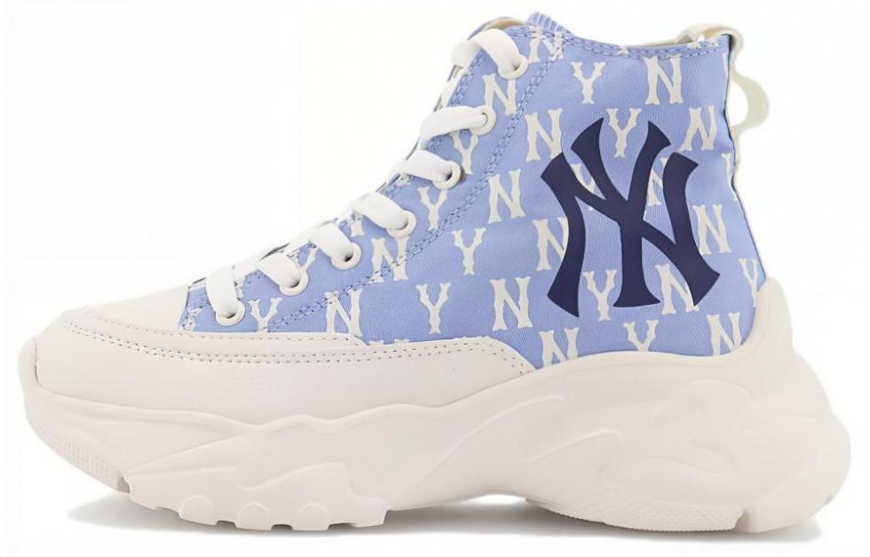 MLB Chunky High Cushioning Anti-Slip And Wear-Resistant High-Top Chunky Sneakers Unisex Blue