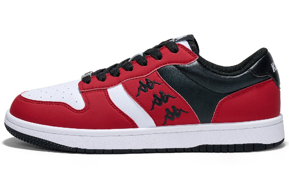 Kappa Anti Slip Wear Resistant Low Top Skateboard Shoes Unisex Red White
