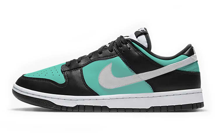 Nike Dunk Low Tiffany Blue Ocean Heart Anti-Slip Wear-Resistant Low-Top Skateboard Shoes GS Black White