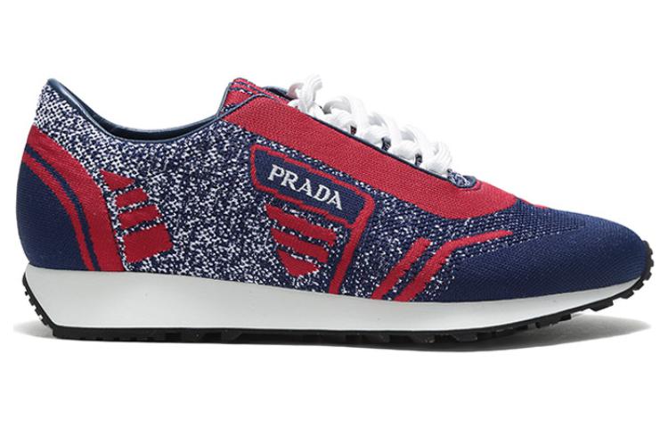 PRADA Breathable Low top Casual Shoes Men's Blue Red