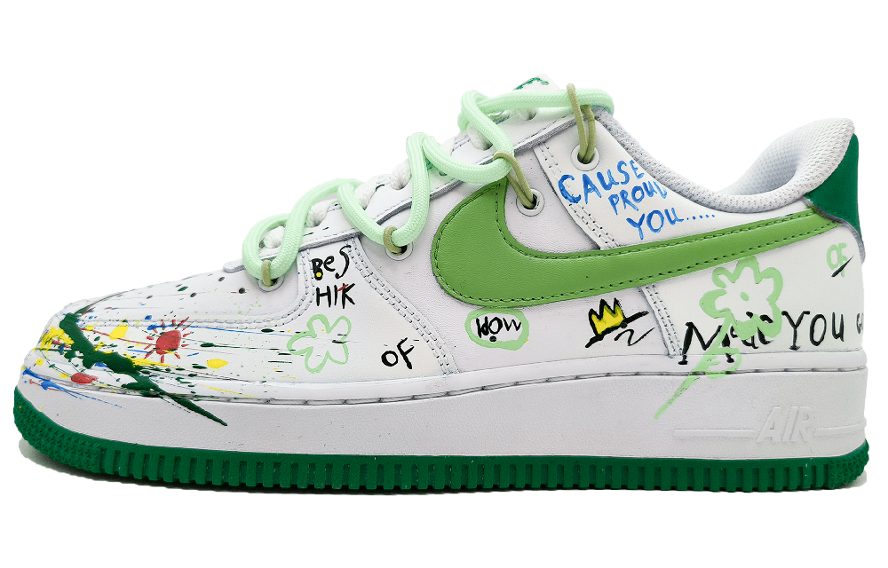Nike Air Force 1 Slip-Resistant Low-Top Skateboard Shoes Men's Green