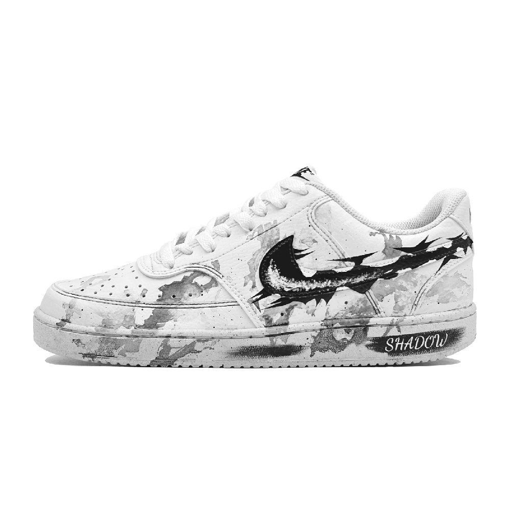 Nike Court Vision 1 Skateboard Shoes Men's Low top White Black