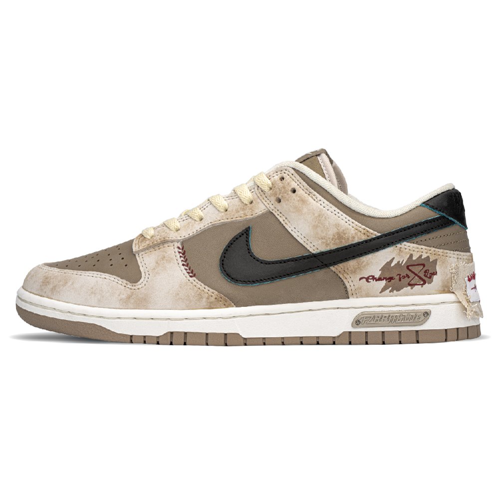Nike Dunk Anti-Slip And Wear-Resistant Lightweight Height Increasing Low-Top Skateboard Shoes Unisex Black Brown