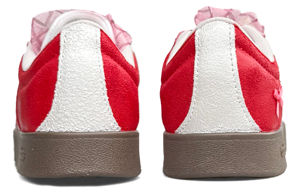 Adidas Neo Vl Court Classic Anti-Slip And Wear-Resistant Lightweight Low-Top Skateboard Shoes Unisex Red White