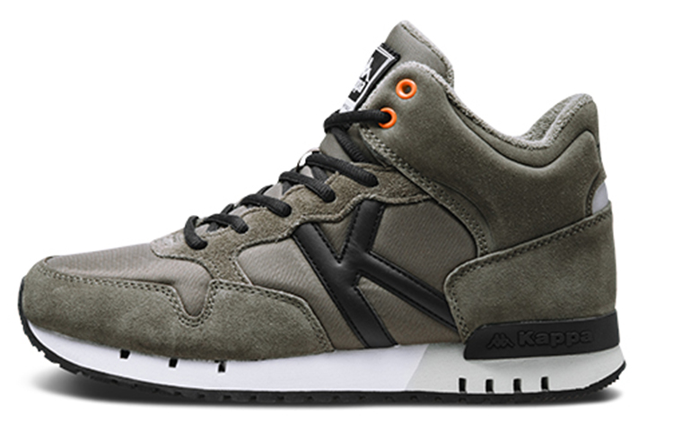 Kappa Coverage Anti-Slip And Wear-Resistant Mid-Top Skateboard Shoes Men's Dark Green