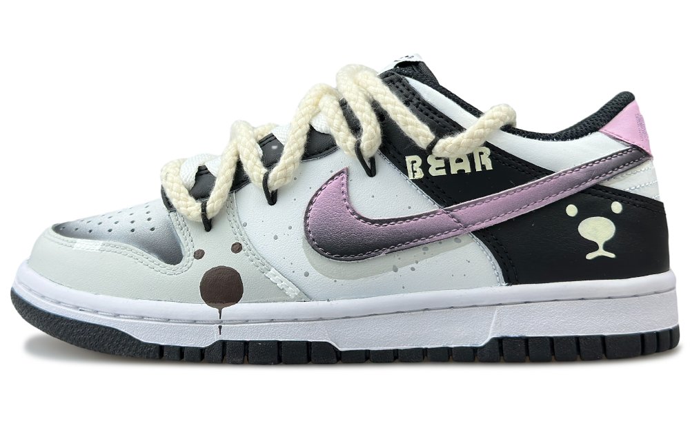 Nike Dunk Skateboard Shoes Women's Low-Top Black/Beige/Pink