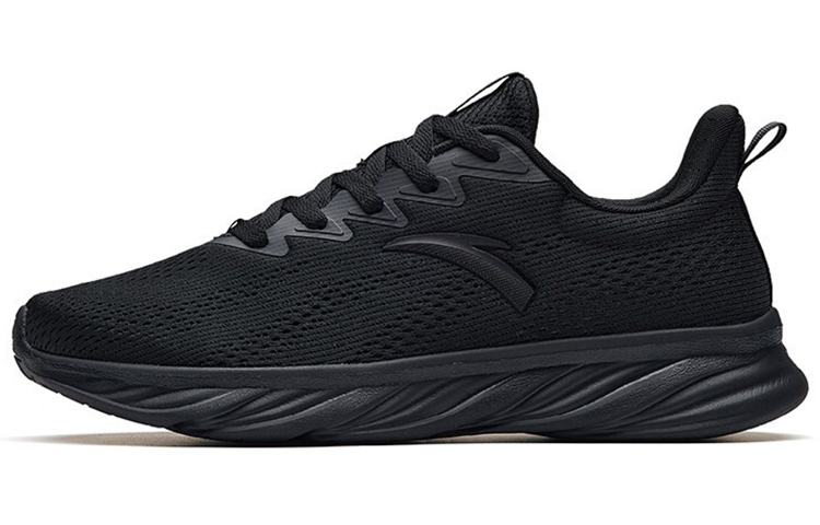 Anta Running Collection Cushioning, Abrasion Resistant, Breathable, Lightweight Low top Running Shoes Men's All Black
