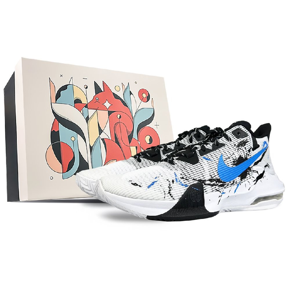 Nike Air Max Impact 3 Cushioning Anti-Slip And Wear-Resistant Low-Top Basketball Shoes Men's Black White Blue