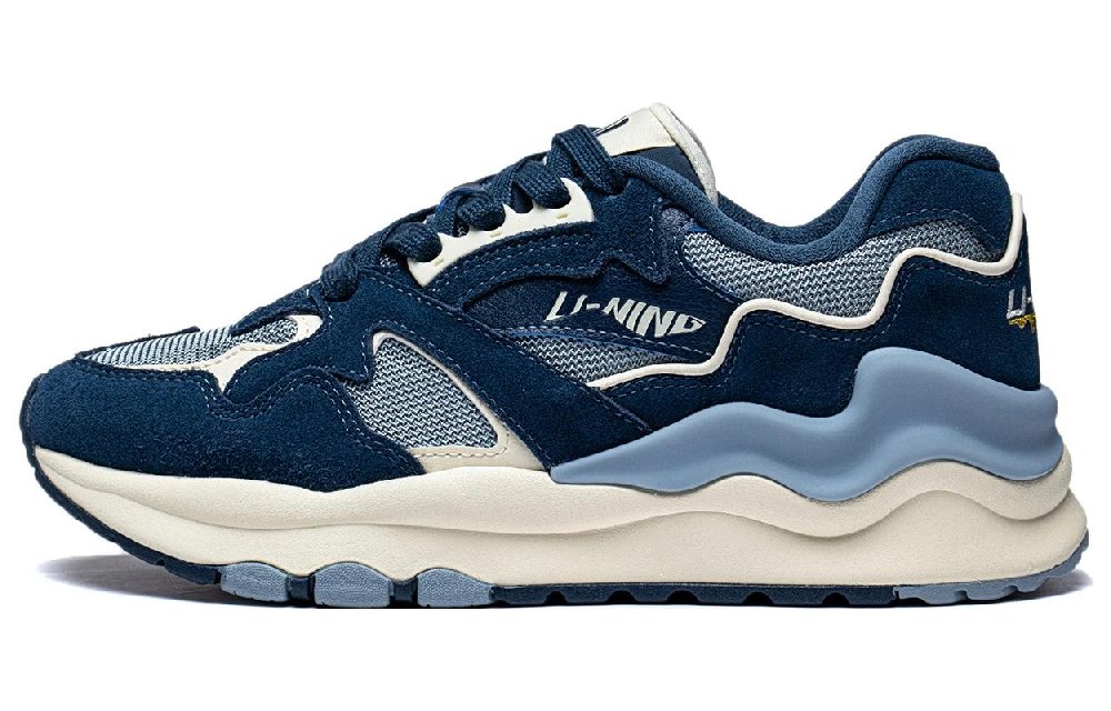 LiNing 001 Mountains And Seas Anti Slip Wear Resistant Low Top Sports Casual Shoes Women's Soft Gray Blue