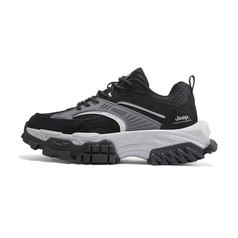 Jeep Anti-Slip And Wear-Resistant Breathable Low-Top Trekking Shoes Men's Black