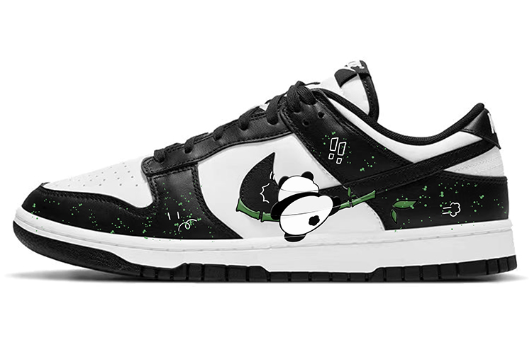 Nike Dunk Anti-Slip Wear-Resistant Low-Top Skateboard Shoes Men's Black White