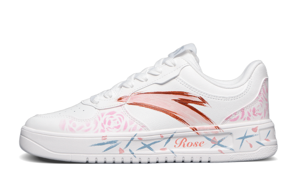 Anta Wear-resistant And Lightweight Low-Top Skateboard Shoes Women's White Pink