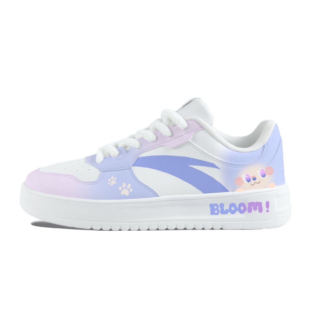 Anta Relaxed Coverage Slip Resistant And Abrasion Resistant Low Top Skateboard Shoes Unisex White Blue