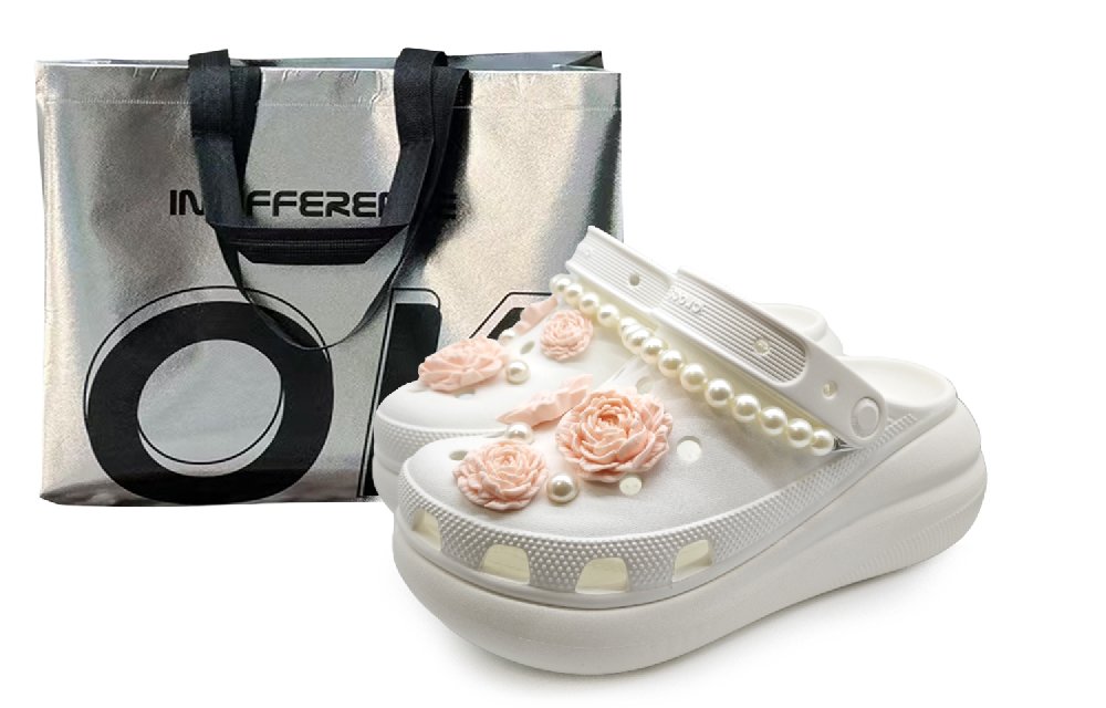 Crocs Crush Clog SIN3A White Peach Clogs Unisex White