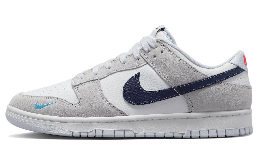 Nike Dunk Low White Grey Navy Aqua Mini Swoosh