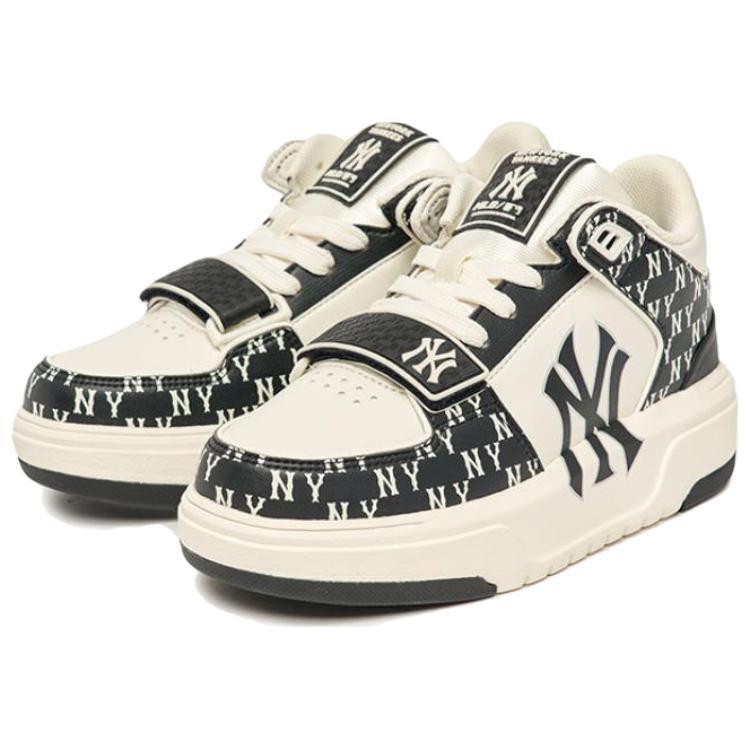 MLB Chunky Liner Basic Mid Top Skateboard Shoes Unisex Beige Black