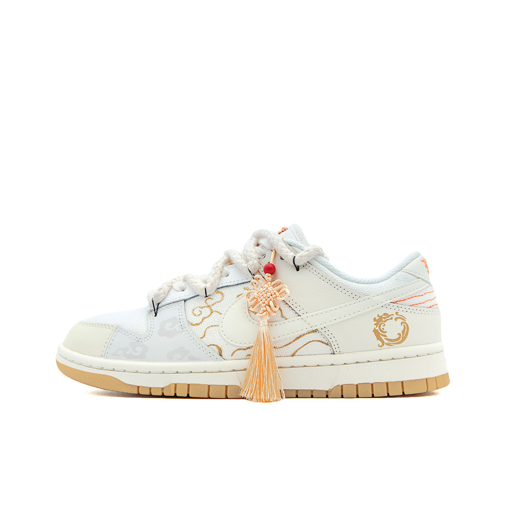 Nike Dunk Shanglong Nari Amber Slip Resistant Cushioning Abrasion Resistant Low Top Skateboard Shoes Unisex Ecru
