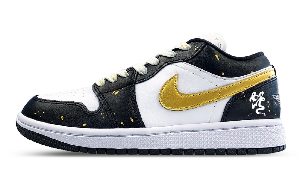 Jordan Air Jordan 1 Wear-Resistant Low-Top Vintage Basketball Shoes Women's Black
