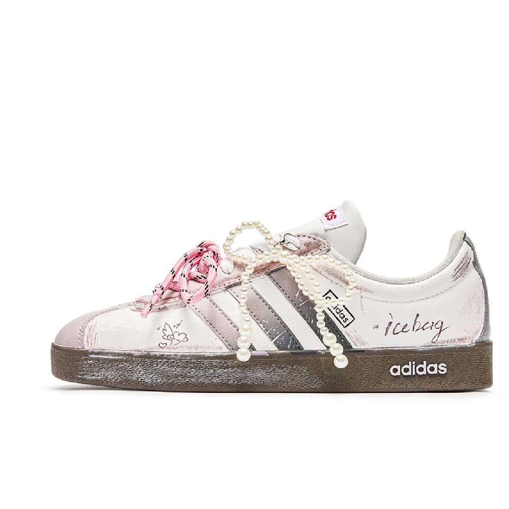 Adidas Neo VL Court 2.0 Plum Sauce Shock Absorbers Low Top Skateboard Shoes Unisex Pink Brown