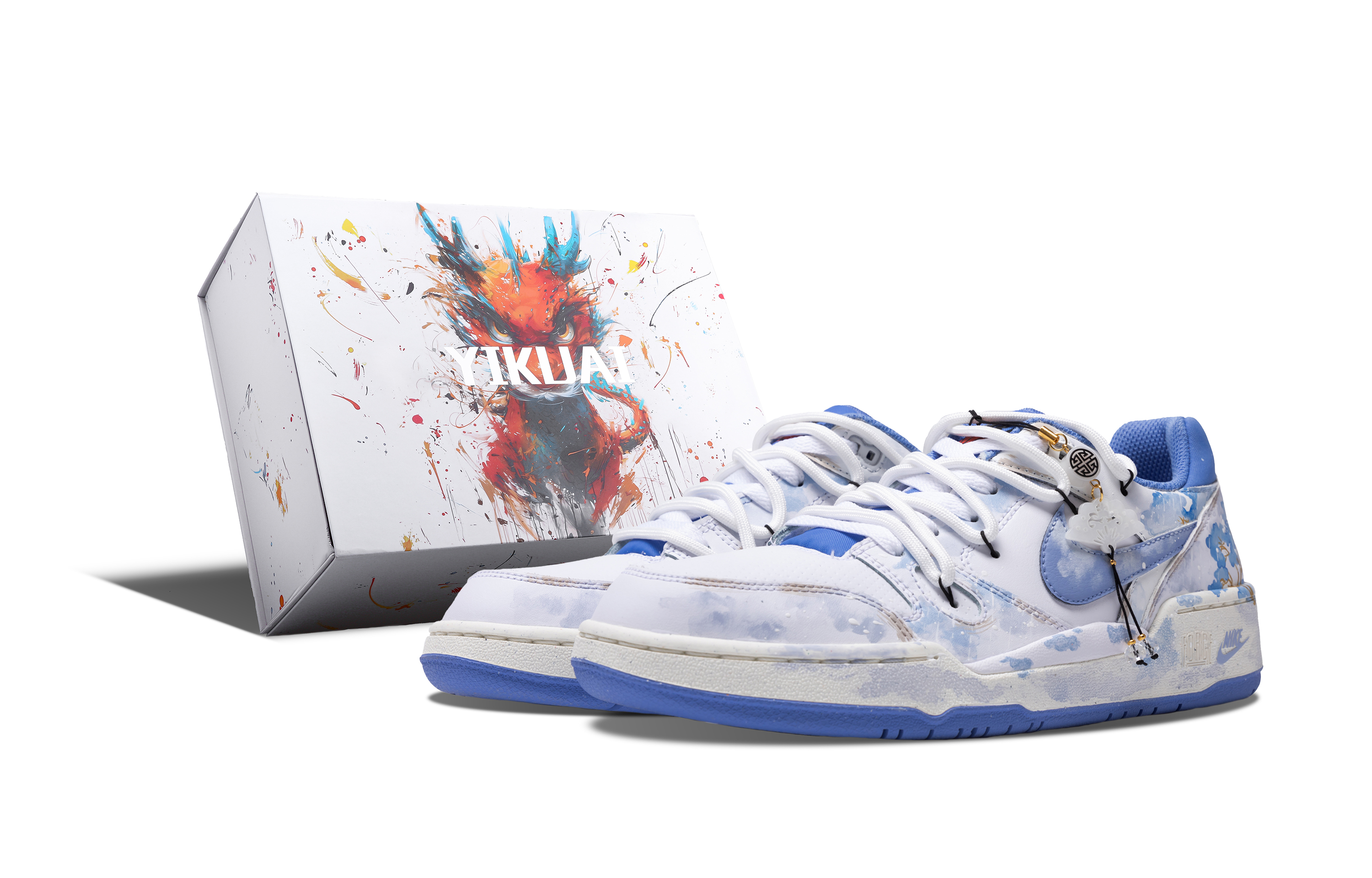 Nike Full Force Laudais Slip-Resistant Low-Top Skateboard Shoes Men's Blue