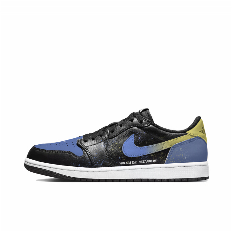 Jordan Air Jordan 1 Cushioned Wear-Resistant Lightweight Low-Top Vintage Basketball Shoes Unisex Black