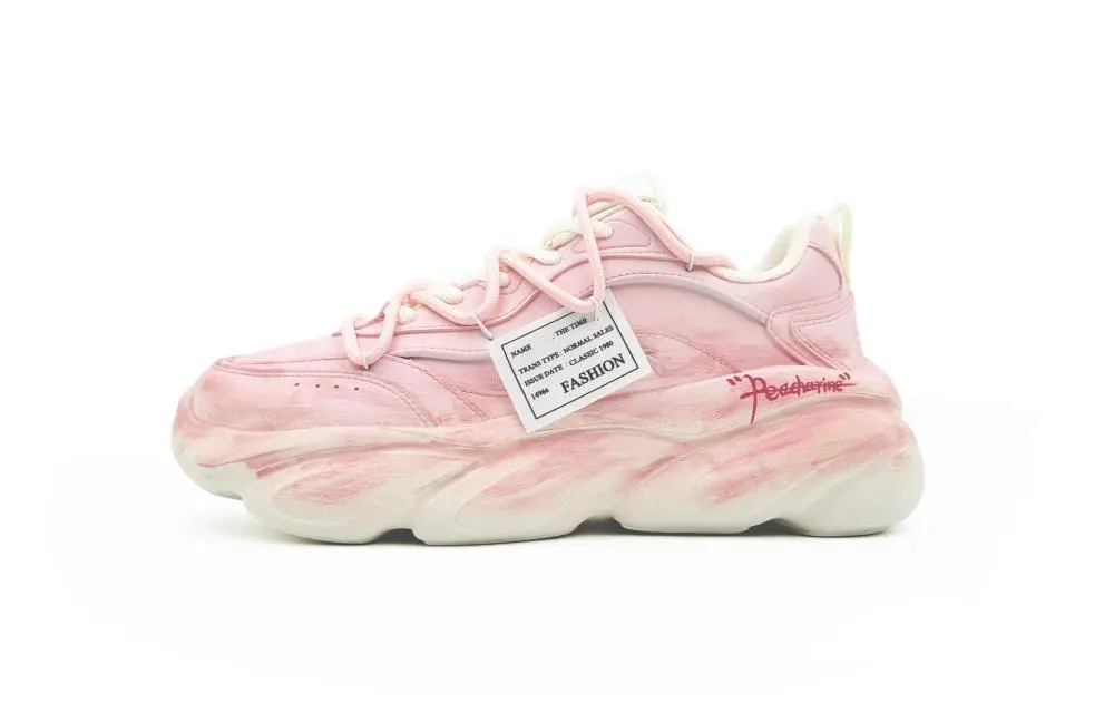 Anta Shock Absorbers Slip Resistant Abrasion Resistant Low top Chunky Sneakers Women's Dirty Pink