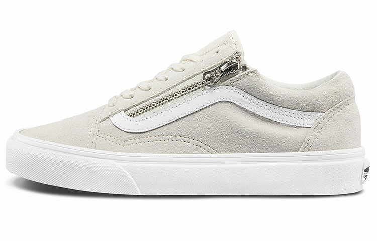 Vans Old Skool Zip Casual Low Tops Skateboarding Shoes Unisex White