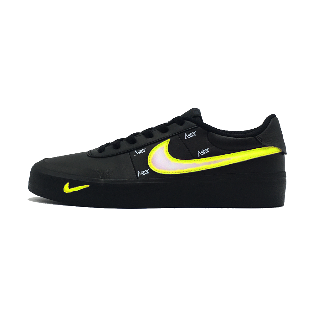 Nike Court Shot Emerald Yellow Low Top Skateboard Shoes Unisex Yellow