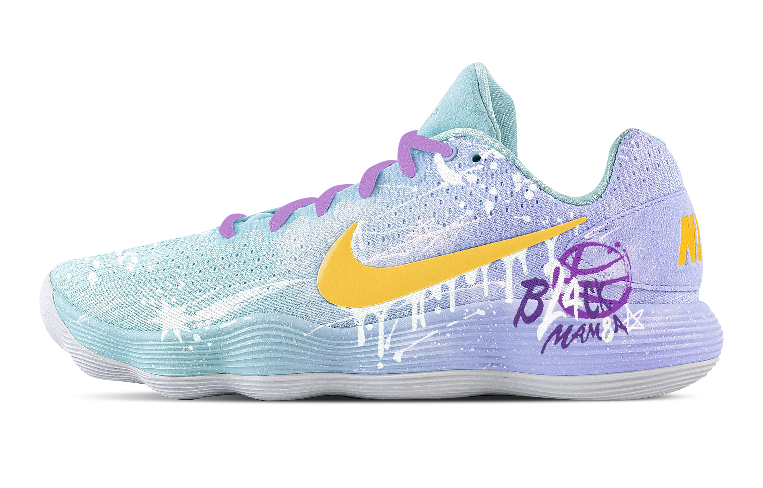 Nike Hyperdunk 2017 Lakers Storm Cushioning Coverage Support Low top Basketball Shoes Men's