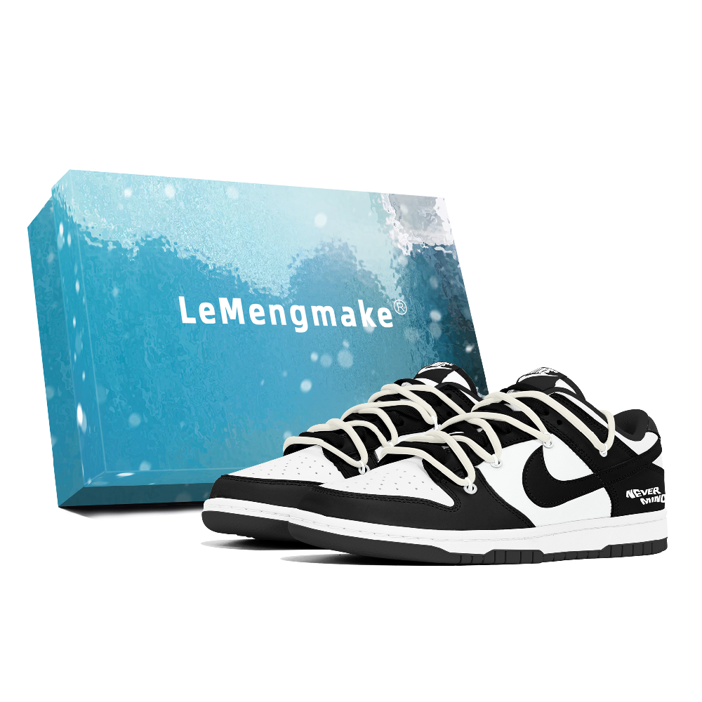 Nike Dunk Abrasion Resistant Low Top Skateboard Shoes Men's Black White
