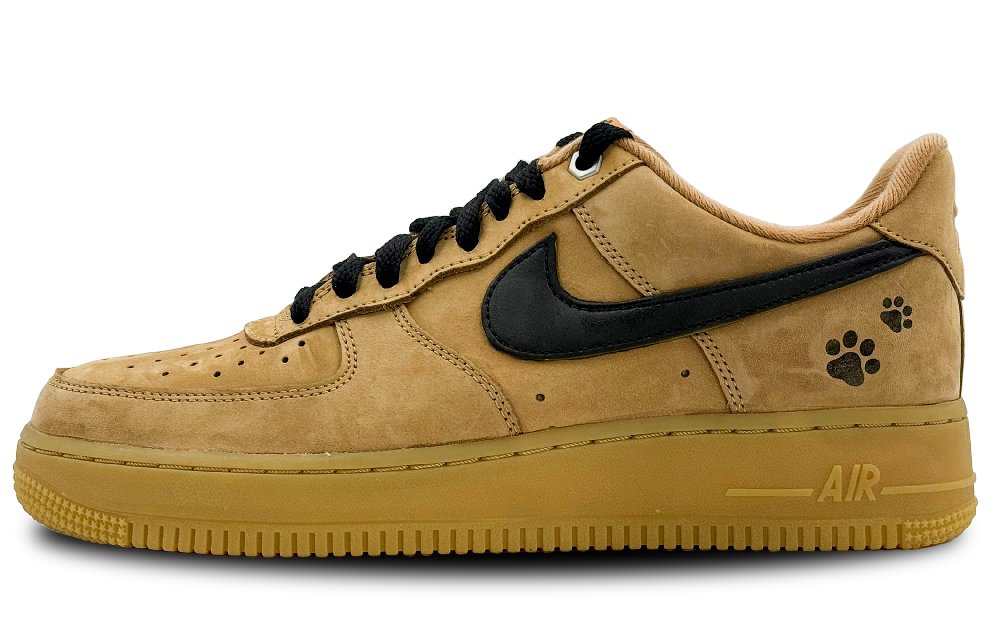 Nike Air Force 1 Low-Top Skateboard Shoes Unisex Brown Black